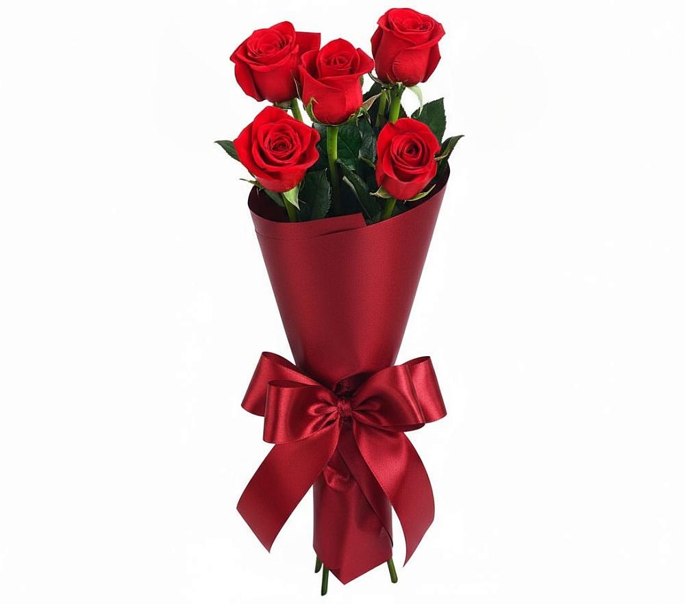 Букет 5 Красных роз Эдлесс Лав в Козельске