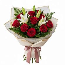 Букет цветов из:  Лилии и Розы в Козельске