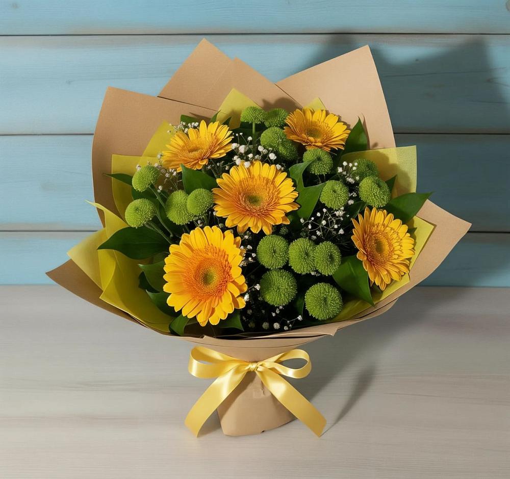 Букет цветов из: Герберы и Хризантемы в Козельске