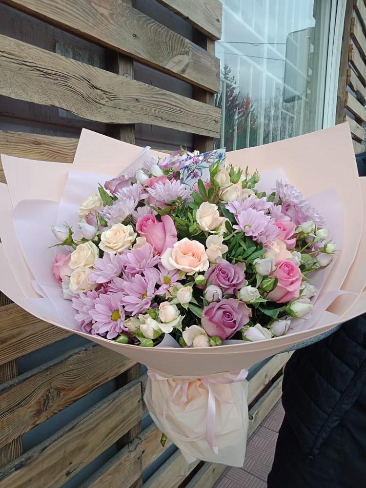 Букет цветов из: Розы и Хризантемы в Козельске