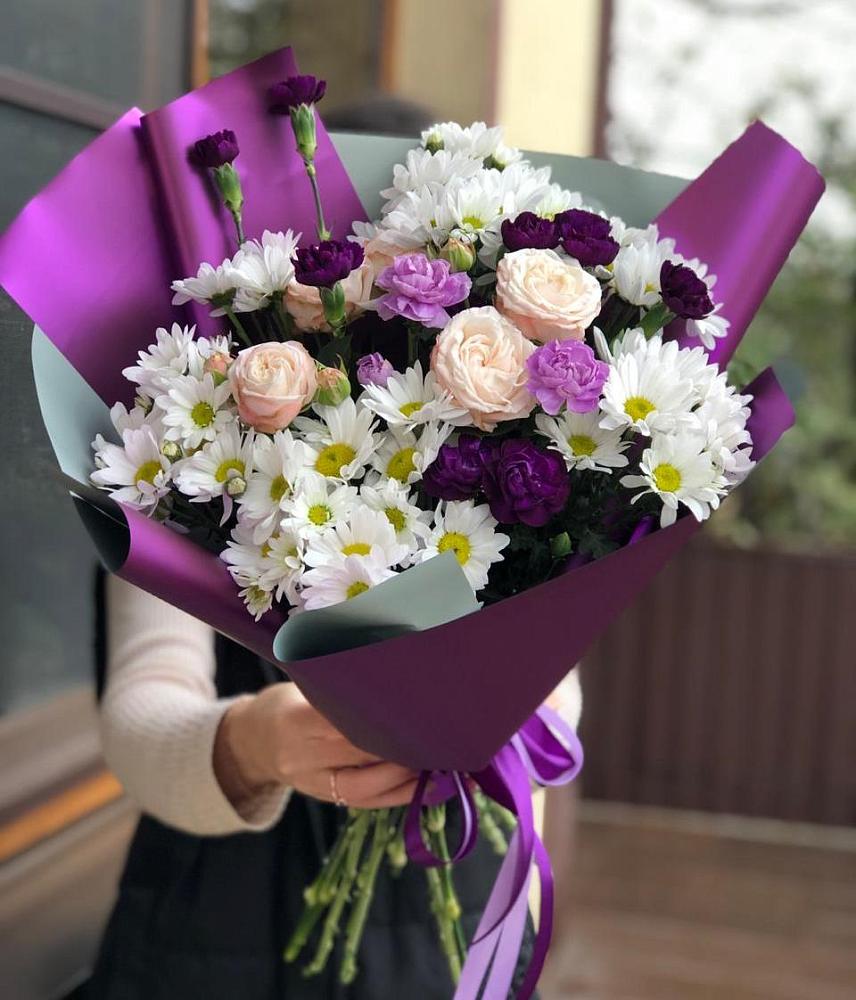 Букет цветов из: Хризантемы, Гвоздики и Розы в Козельске