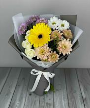 Букет цветов из:  Розы, Герберы и Хризантемы #REPLACE_PRED# Козельске