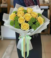 Букет цветов из:  Хризантемы и Розы в Козельске
