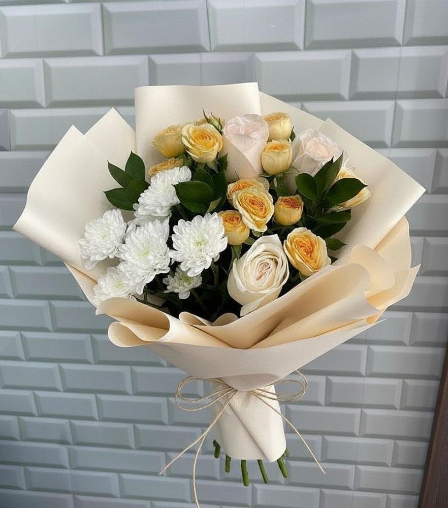 Букет цветов из: Розы и Хризантемы в Козельске