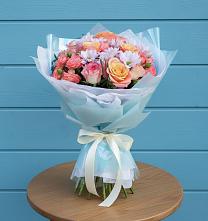 Букет цветов из:  Хризантемы и Розы в Козельске