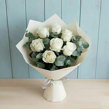 Букет Белые розы в Эвкалипте #REPLACE_PRED# Козельске
